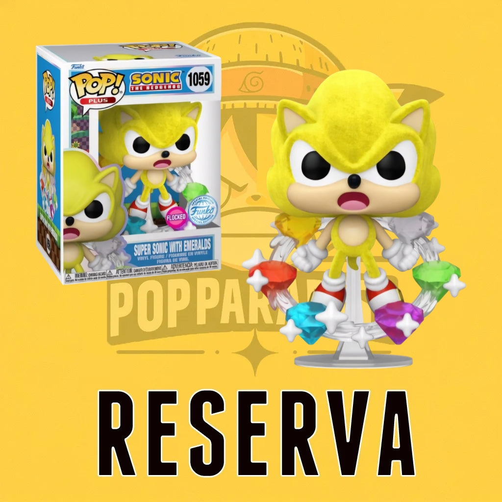 Funko Pop! Sonic - Super Sonic with emeralds PLUS 1059 (SE) (FLOCKED)