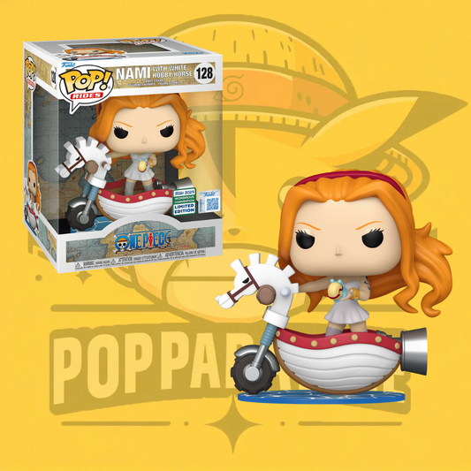 Funko Pop! One Piece - Nami with white hobby horse 128 (2025 Wondrous Convention) (Caja Dañada)