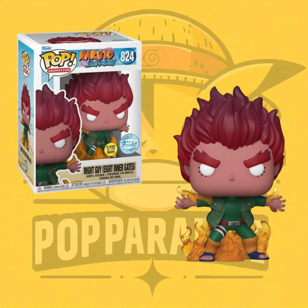 Funko Pop! Naruto Shippuden - Might Guy (eight inner gates) 824 (SE) (GITD) *(CAJA BASTANTE DAÑADA)*